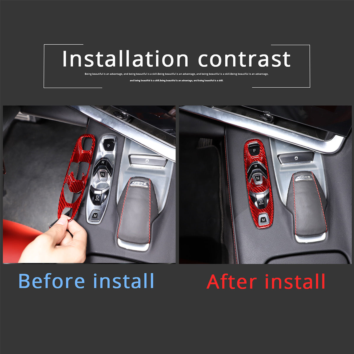 Red Real Carbon Fiber Interior Trim for Corvette C8 20-25 127
