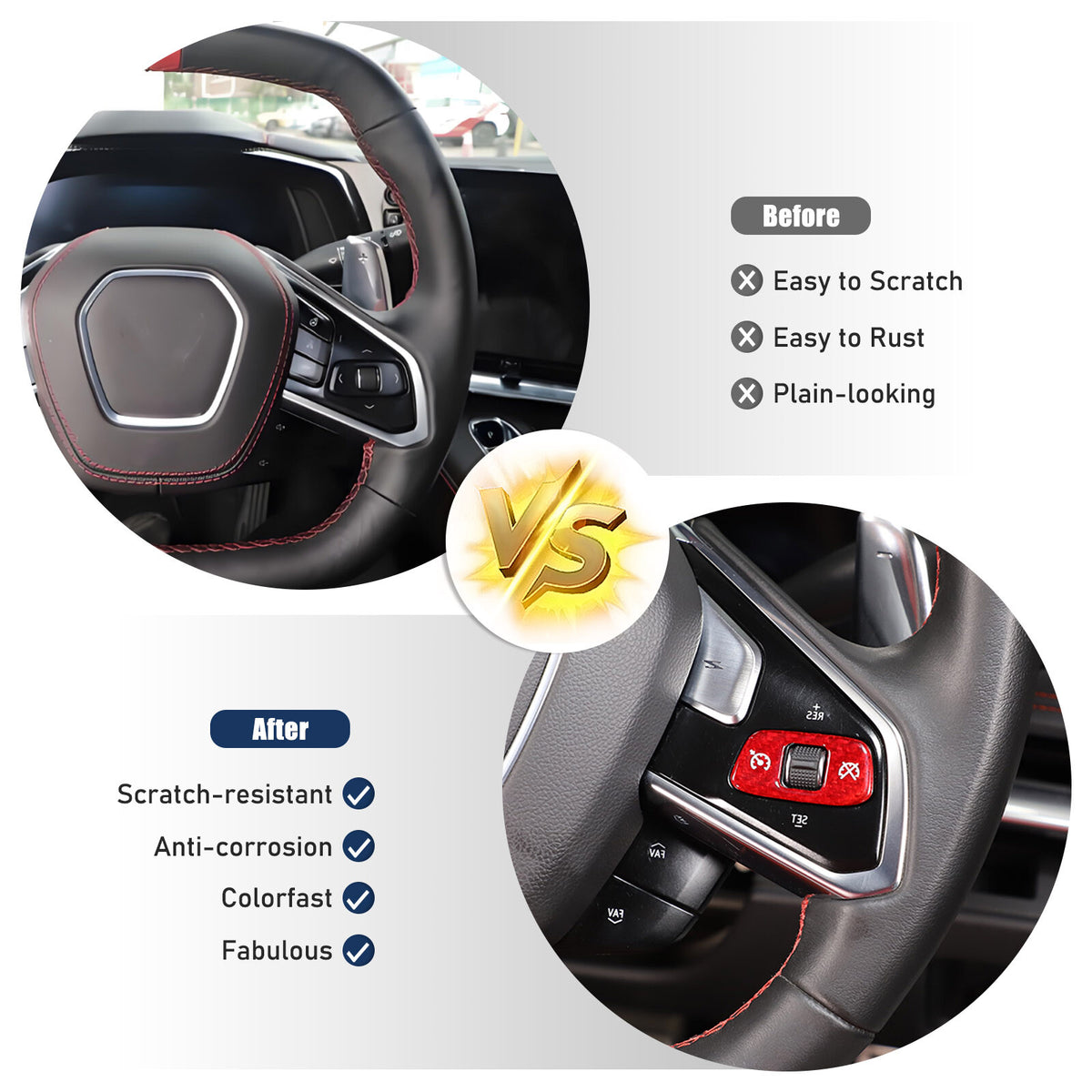 Red Real Carbon Fiber Interior Full Decor Cover Trim Kit for Corvette C8 2020-25 - Variants 21-25 45