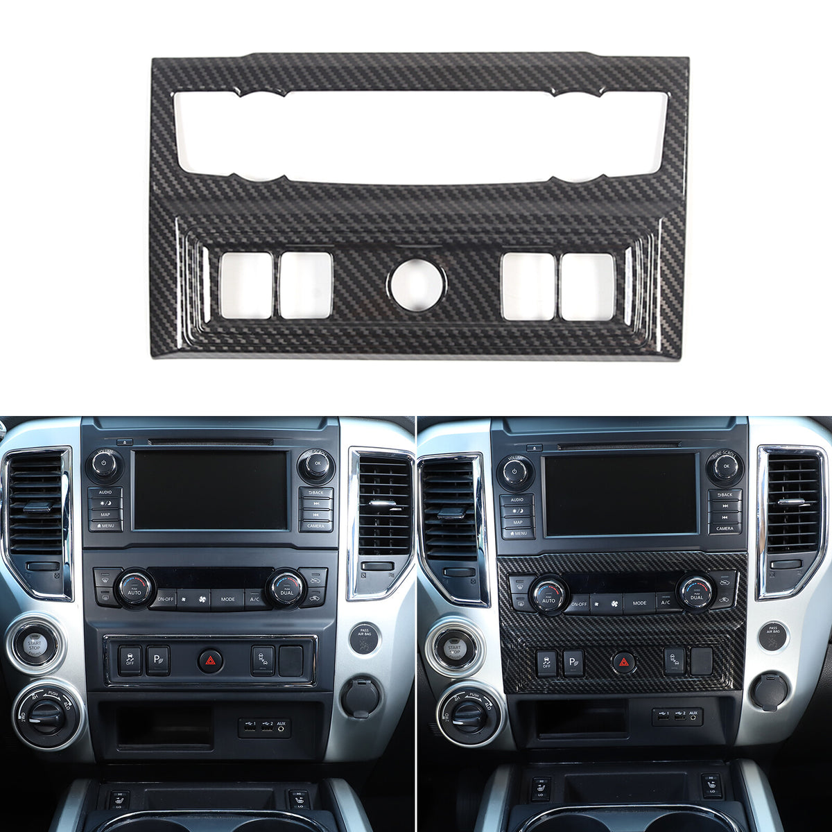 Center Console Interior Trim Cover Full Set Kit For Nissan Titan 4 door 2020-24 16