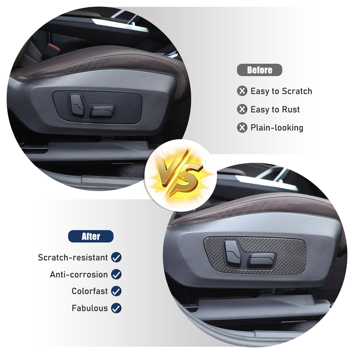 Real Carbon Fiber Seat Adjustment Button Frame Trim For BMW X1 U11 2023-2024 19