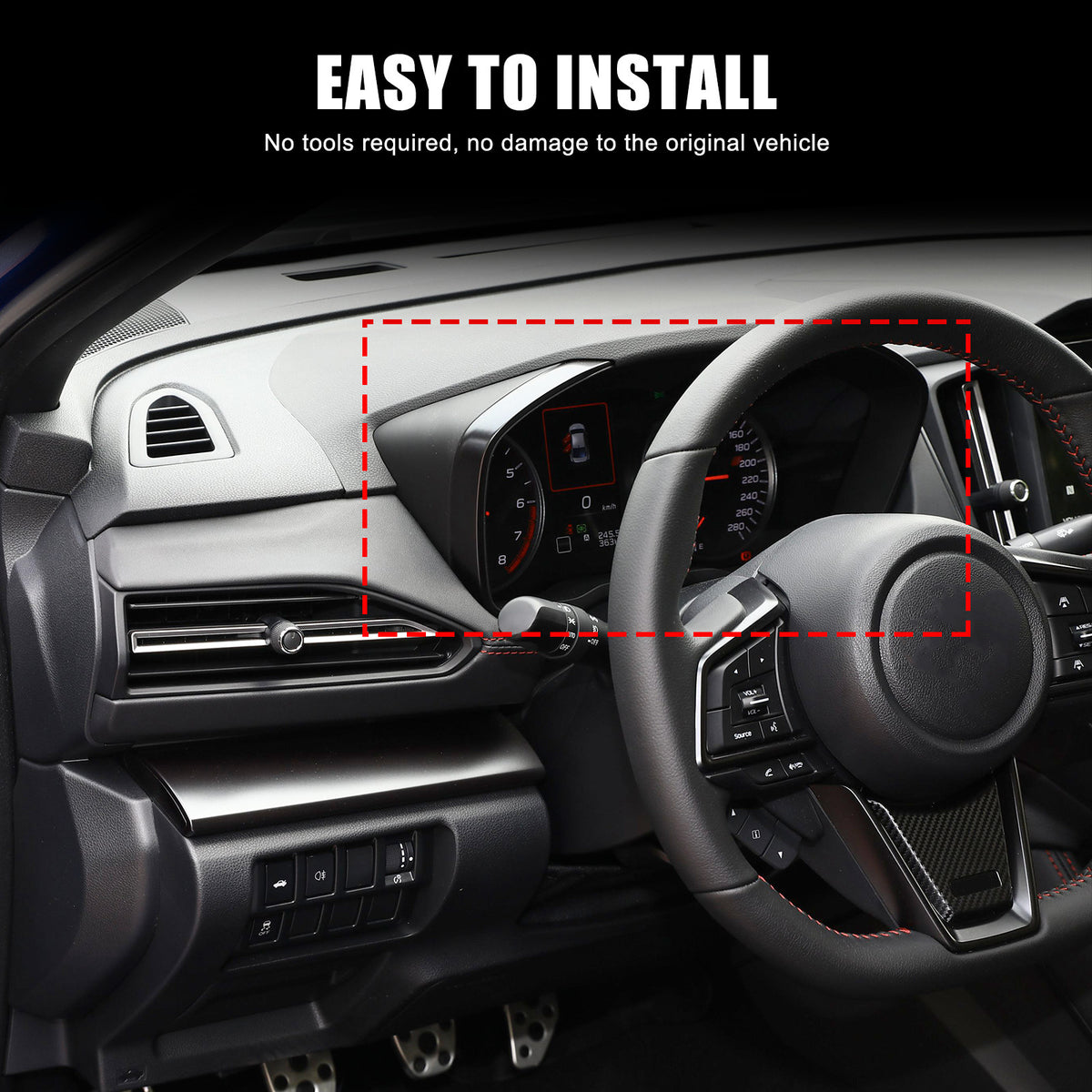 Real Carbon Fiber Center Instrument Panel Dash Trim For Subaru WRX VB 2022-2024 16