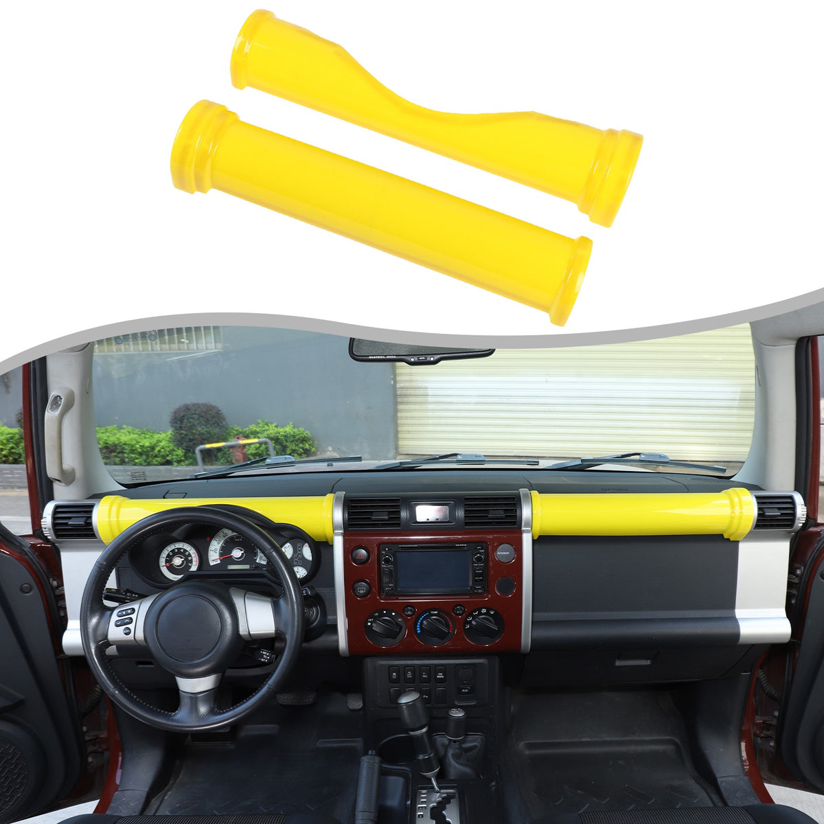 ABS Yellow Center Dashboard Panel Trim Strip For Toyota FJ Cruiser 2007-2021 11