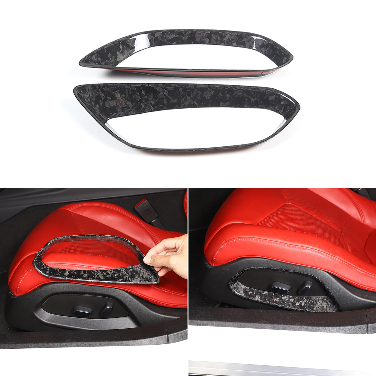 Forged Carbon Fiber Car Seat Adjustment Switch Trim For Corvette C8 2020-2026 11