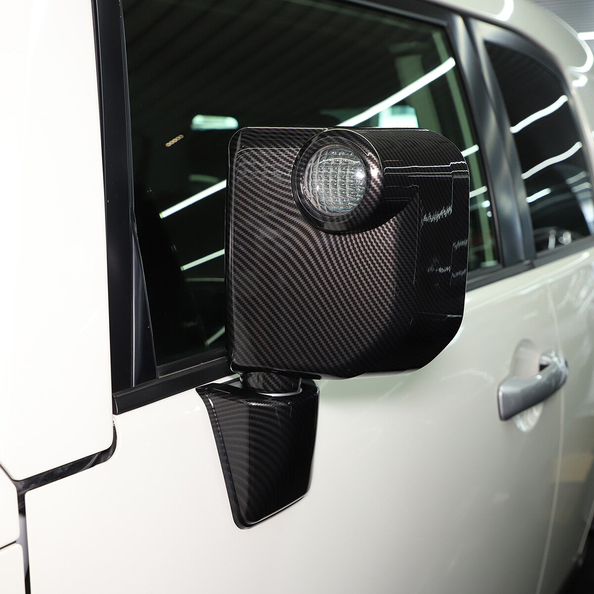 Carbon ABS Exterior Rearview mirror base cover trim For Toyota FJ Cruiser 07-21 5