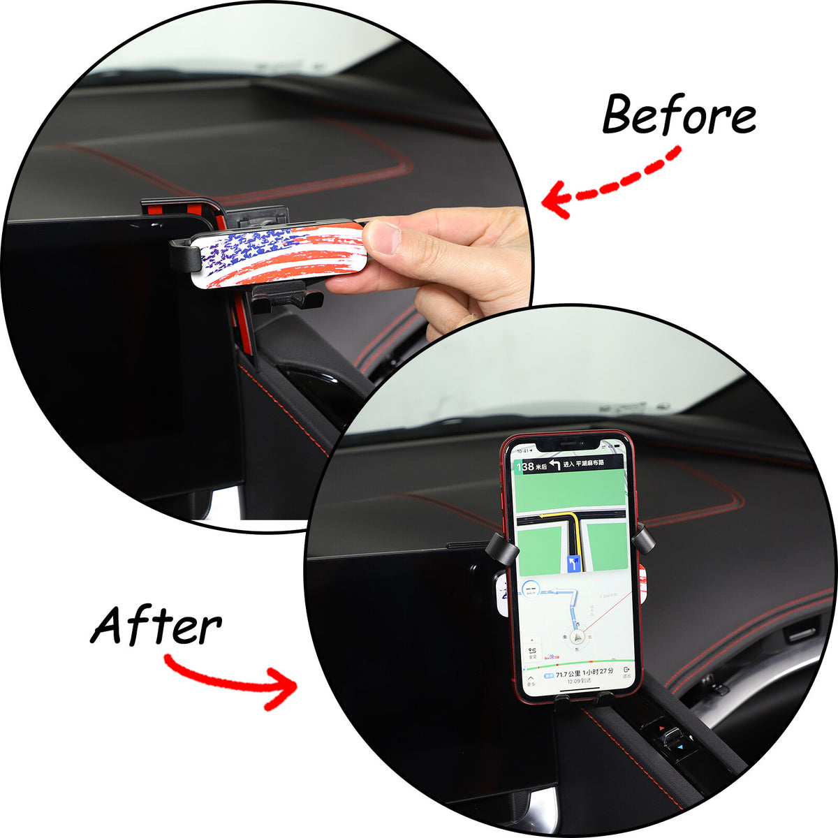 Center Console Interior Dashboard Phone Holder Mount Bracket For Corvette C8 20+ 61