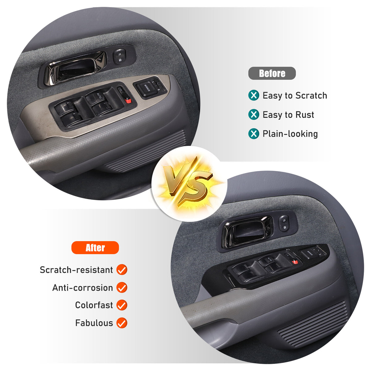 Glossy Black Window Lift Switch Button Trim Frame For Honda Pilot 2003-2008 13