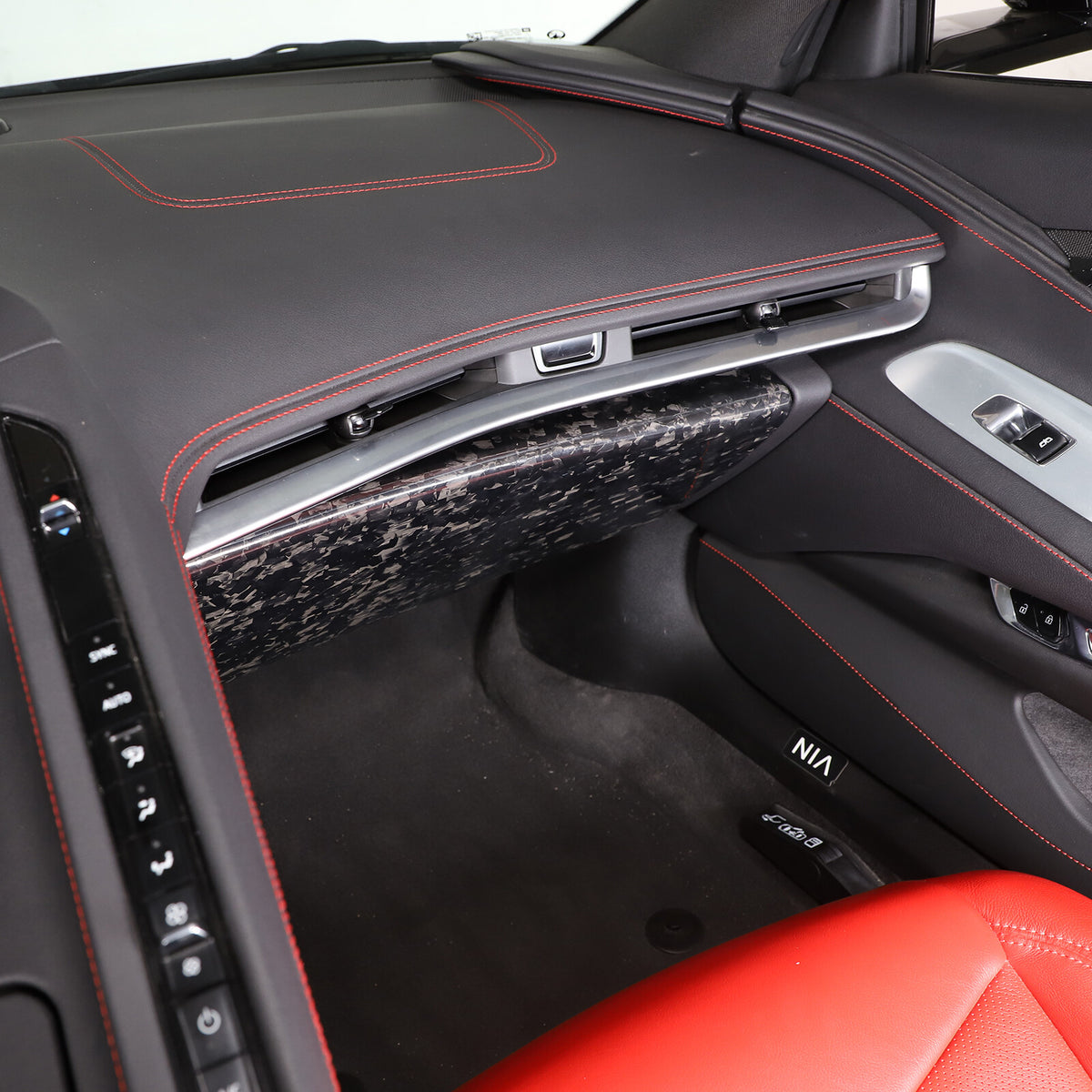Forged Carbon Fiber Glove Box Trim Panel Cover Fit For Corvette C8 2020-2026 3
