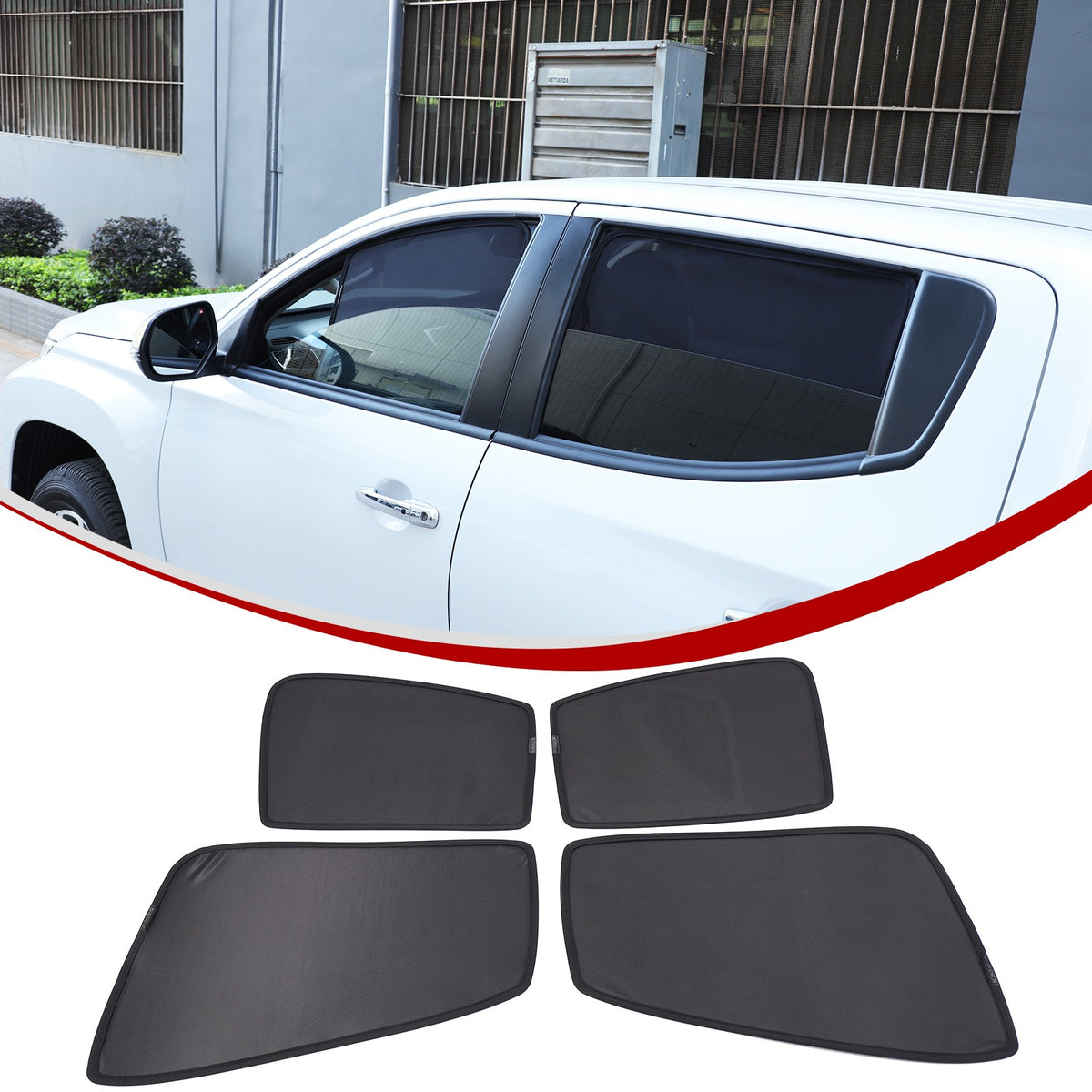 Front Rear Window Sun Shade Cover Mesh Shield For Mitsubishi L200 Triton 2015-23 2