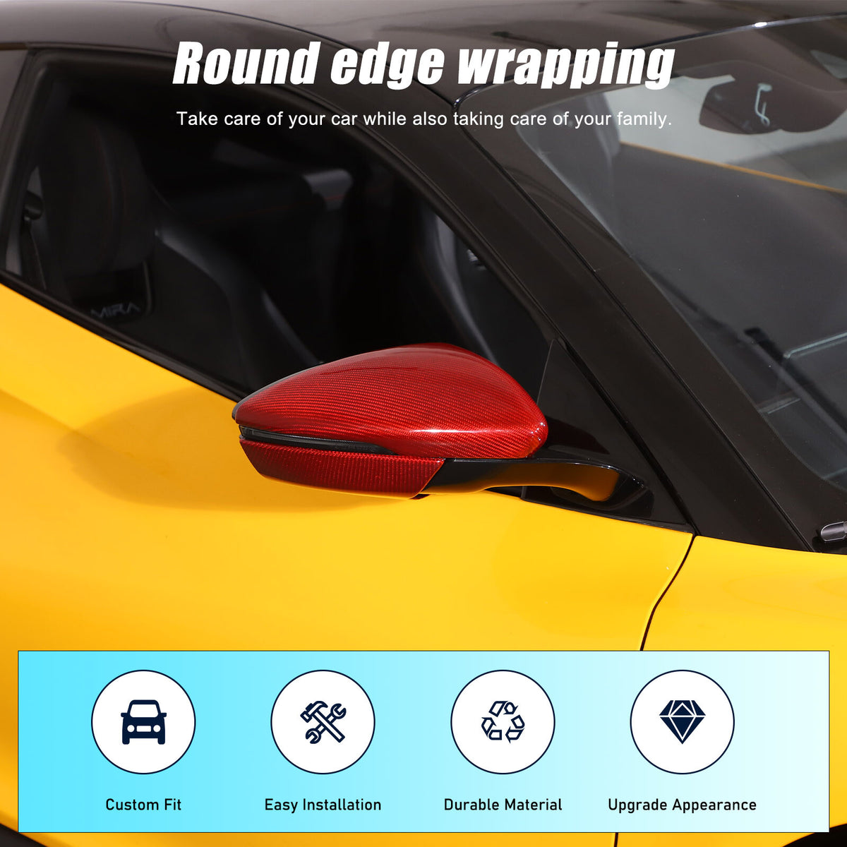 Red Real Carbon Fiber Interior Exterior Conosle Trim Cover For Lotus EMIRA 21-25 81