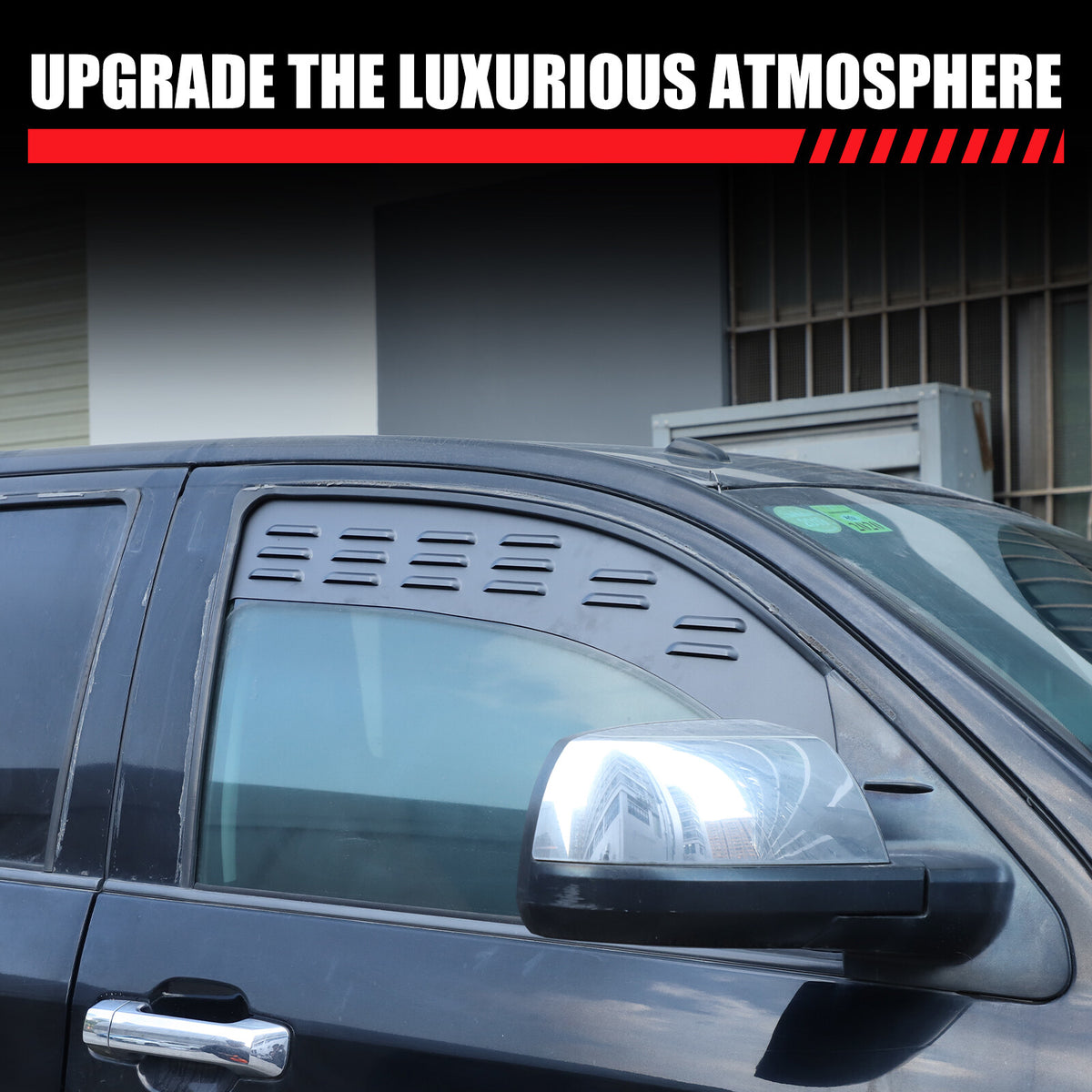 Alloy Front & Rear Window Louver Shutter Cover Trim For Toyota Tundra 2007-2021 3