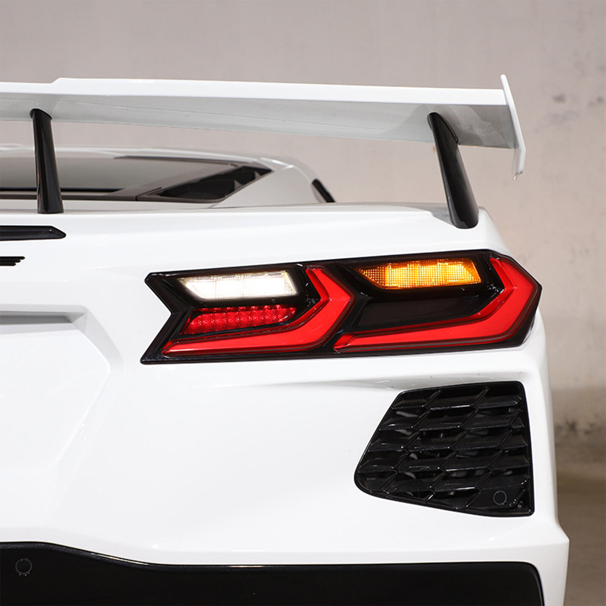 Smoked Tail light Rear Light Blackout LensCover Trim For Corvette C8 2020-26 10