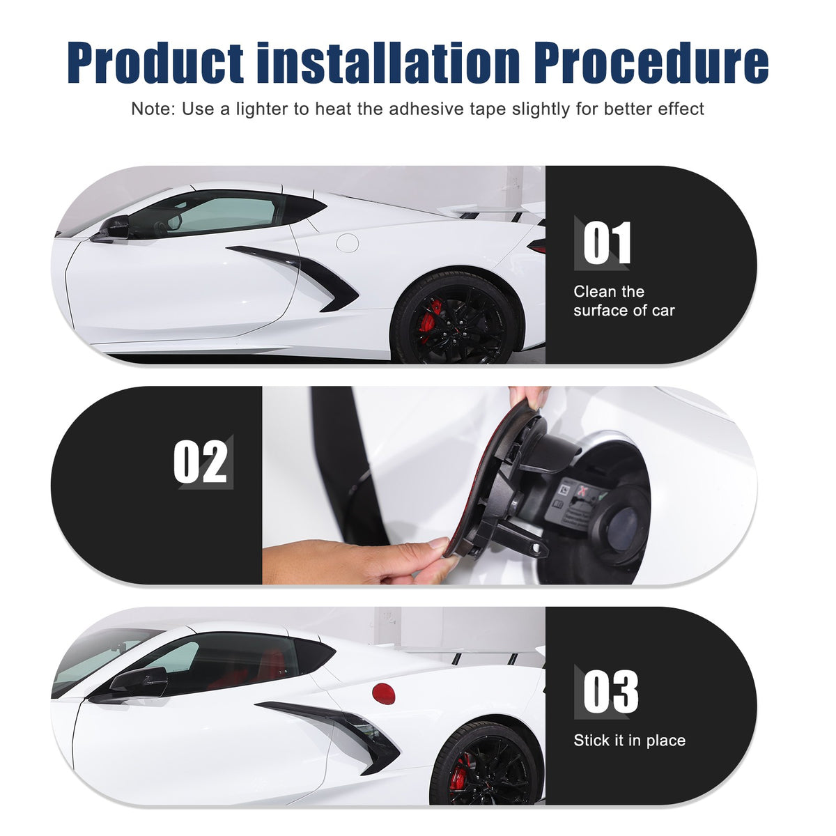 Replacement Red Real Carbon Fiber Fuel Tank Cap Lid Cover For Corvette C8 20+ US 4