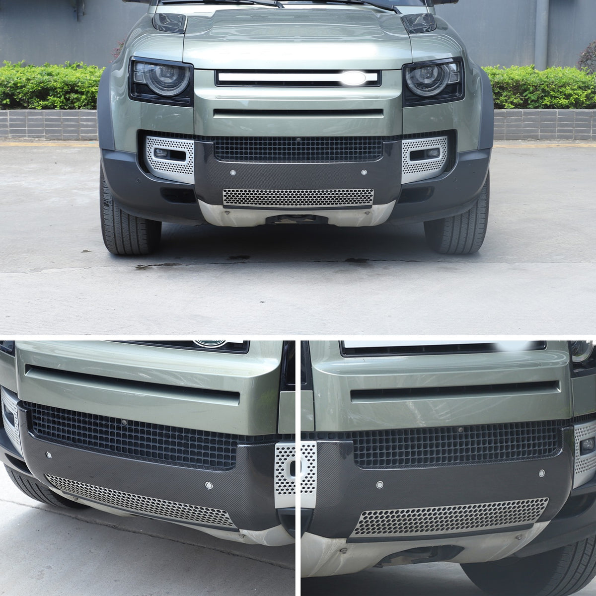 Real Carbon Fiber Front Bumper License Plate Base Trim For LR Defender L663 20+ 7