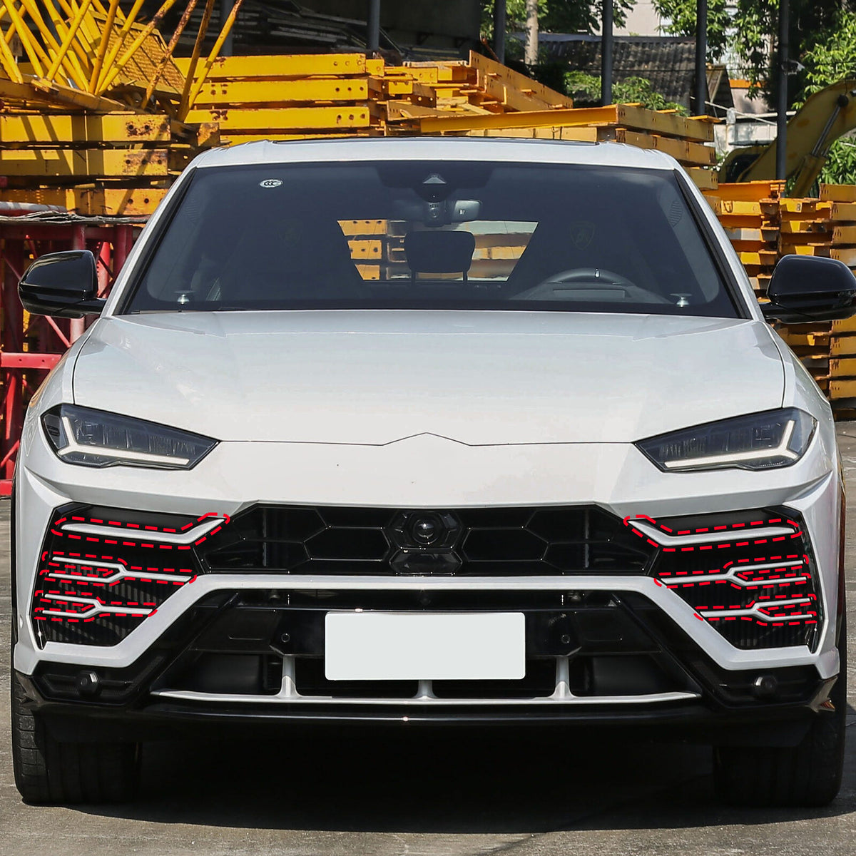 Matte Real Carbon Fiber Front Grille Bumper Trim For Lamborghini URUS 2018-2021 5