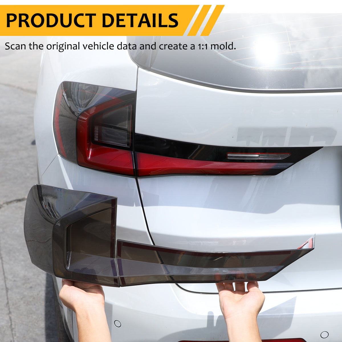 Smoked Black Rear Tail Light Guard Decor Cover Trim For BMW X1 iX1 U11 2023+ 18
