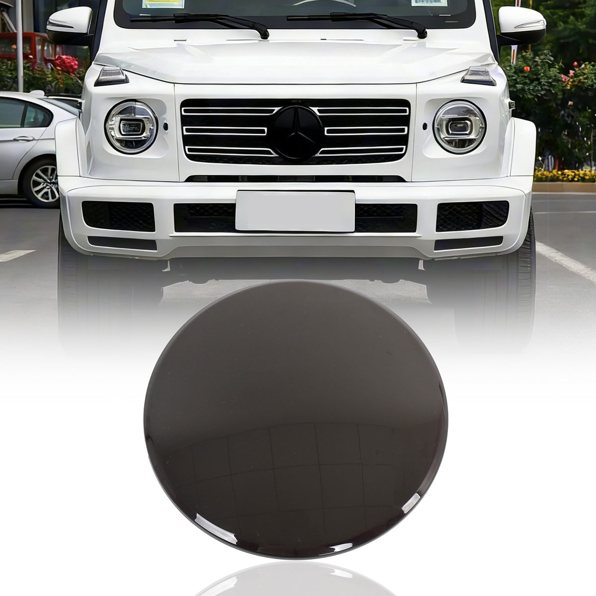Smoked Black ABS Front Logo Badge Cover Trim For Benz W463 G550 G63 2019+ US 11