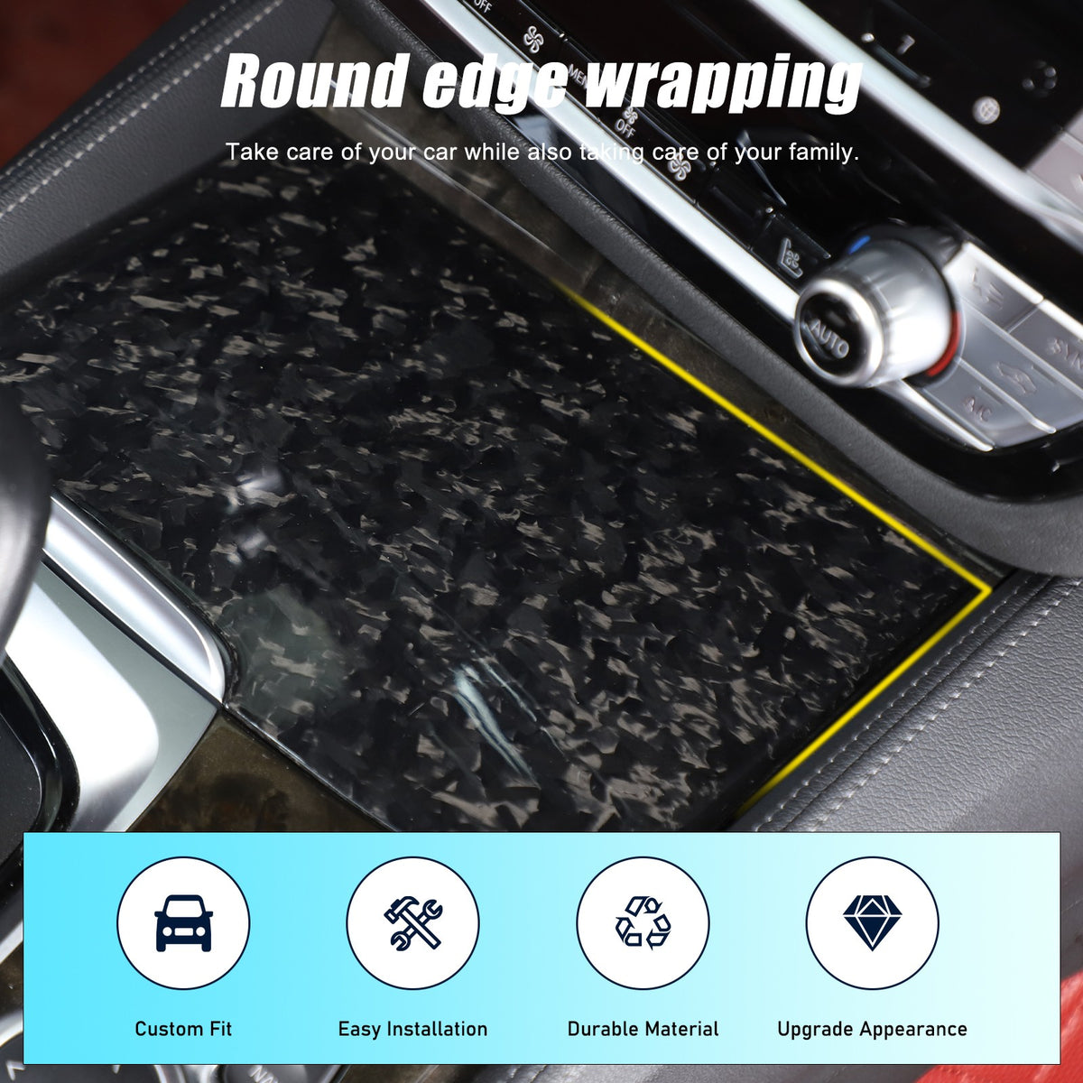 Forged Real Carbon Fiber Center Cup Holder Trim For BMW 5 Series G30 2018-2022 12