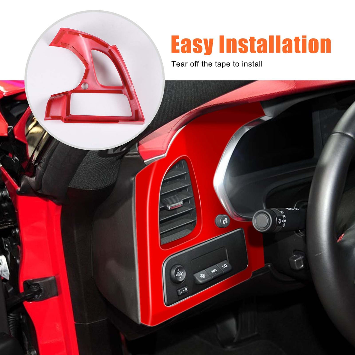 Sport Red ABS Center Console Air Vent Trim Kit For Corvette C7 2014-2019 18