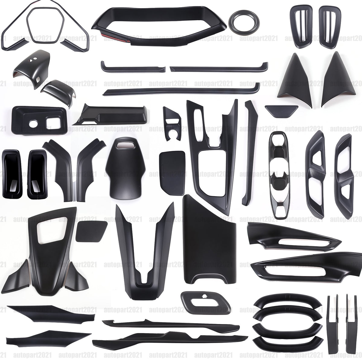 Matte Black ABS Full Interior Set Cover Trim Kit Set For Corvette C8 2020-25 1