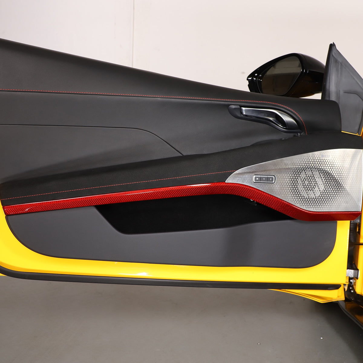 Red Real Carbon Fiber Interior Inner Door Panel Trim For Lotus Emira 2021-2023 7