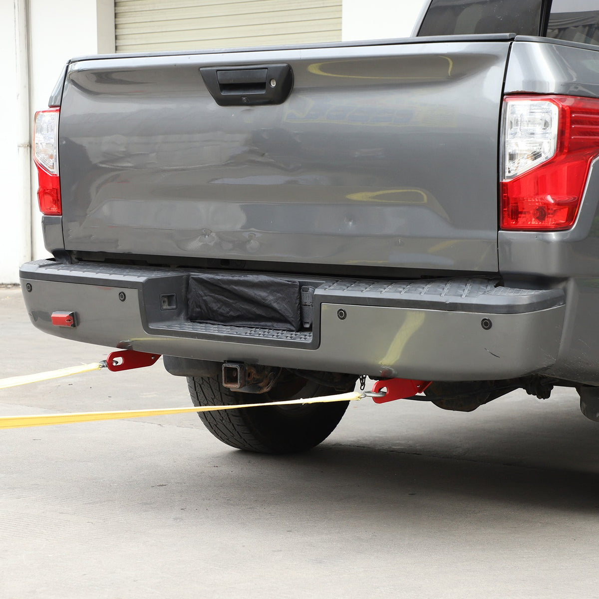 Red Steel Rear Bumper Left & Right Tow Hook Rescue For Nissan Titan 2016-23 8