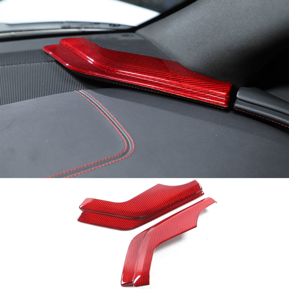 Red Real Carbon Fiber Interior Trim for Corvette C8 20-25 237