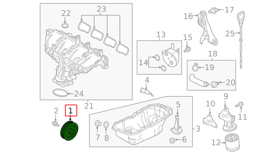 Mazda OEM Crankshaft Pulley PE01-11-400A for CX-5 3