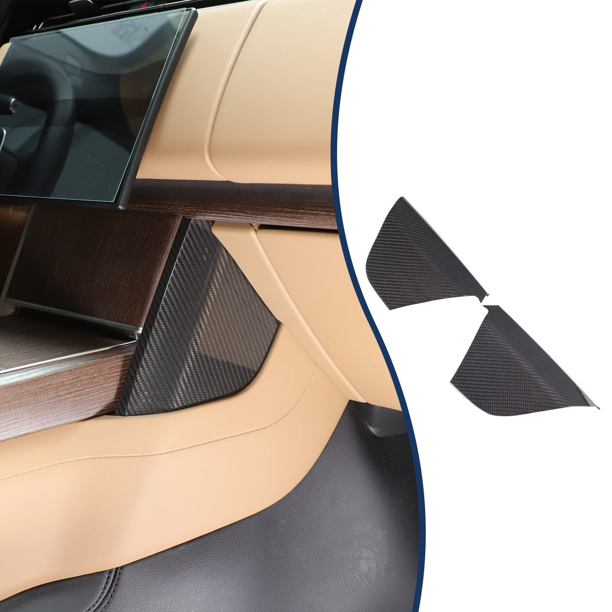 Real Carbon Fiber Center Console Knee Panel Trim For LR Range Rover Vogue 2023+ 11