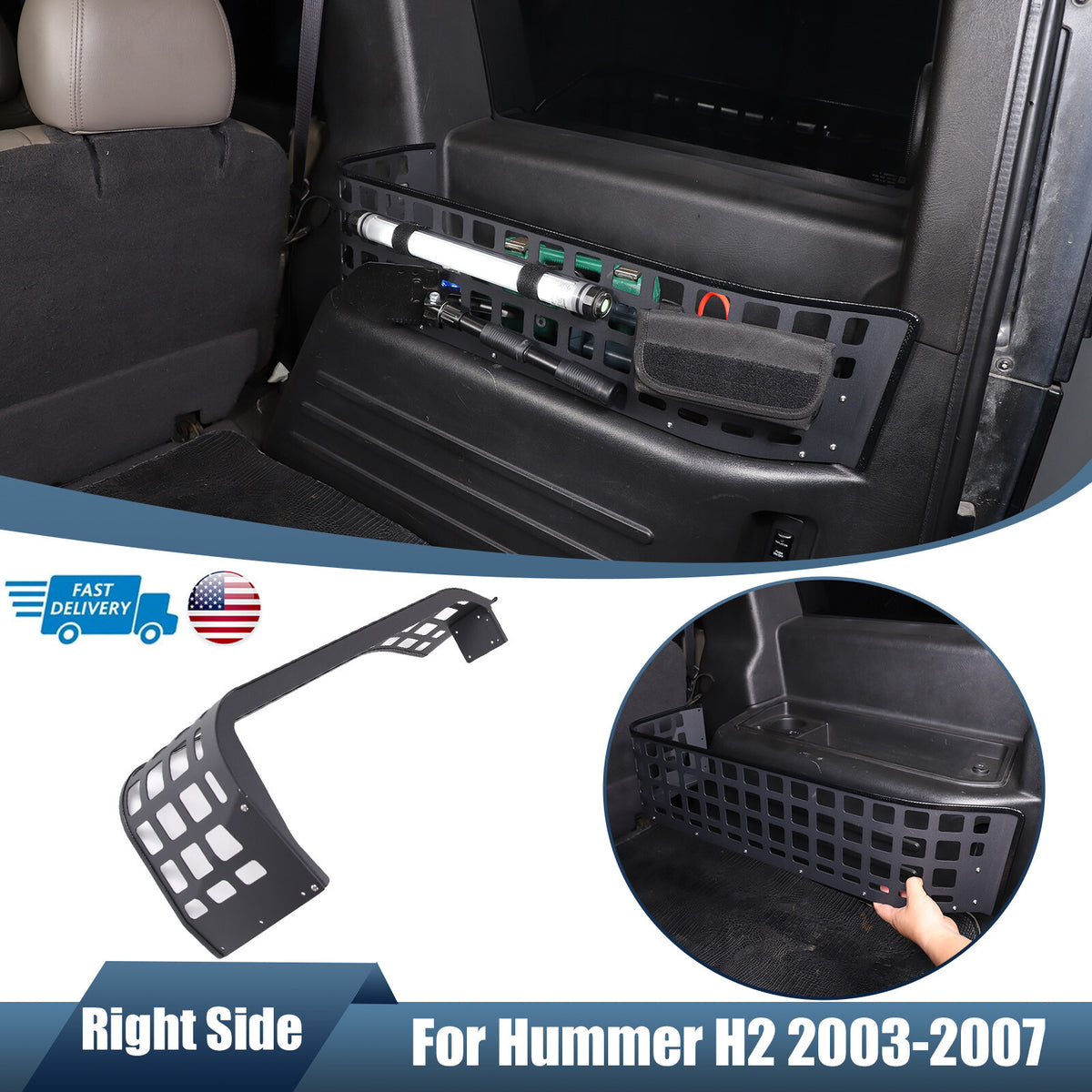 Black Alloy Trunk Right Side Fence Storage Tray Bracket For Hummer H2 2003-2007 1