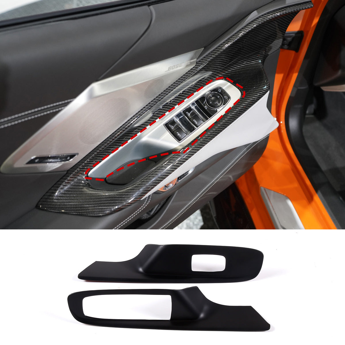 Matte Black ABS Full Interior Set Cover Trim Kit For Corvette C8 2020-25 - Styles 16-20 8