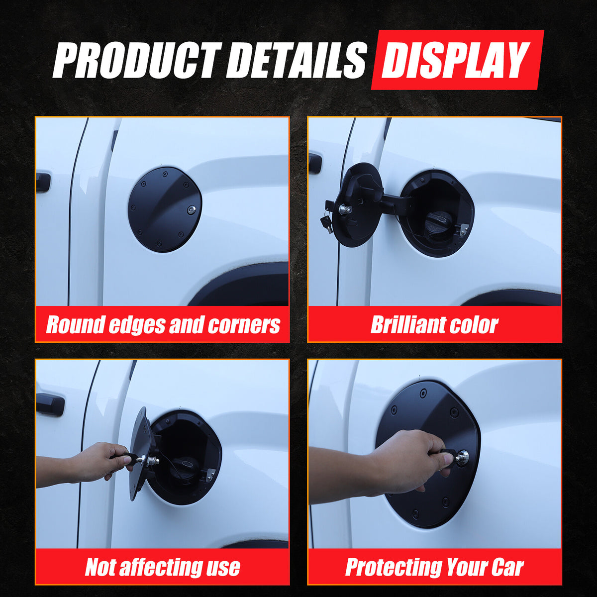 Locking Fuel Door Black Gas Tank Cap Cover Lock Key For Toyota Tundra 2022-2026 24