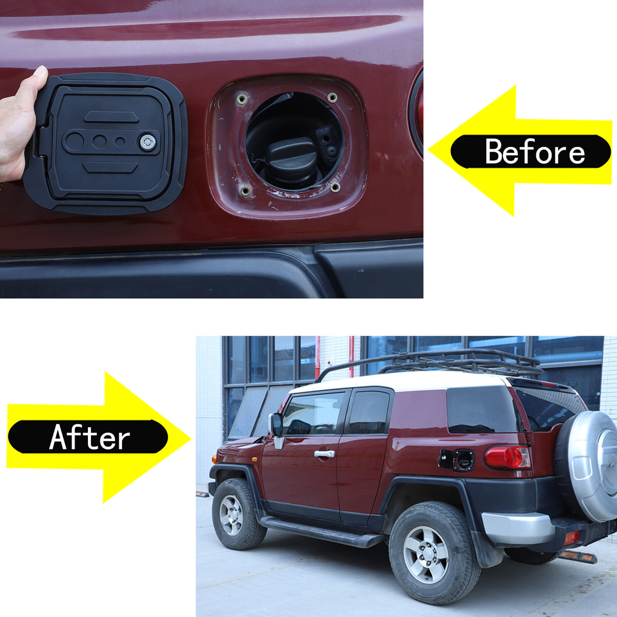 Door Fuel Tank Cover Lock Key Gas Cap Tank Trim For Toyota FJ Cruiser 2007-21 US 20