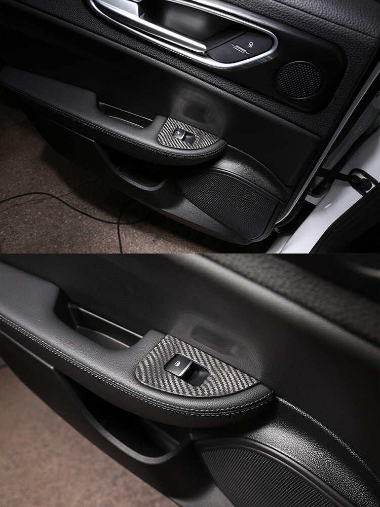 Real Carbon Fiber Window Switch Panel Trim For Alfa Romeo Giulia 952 2017-2020 4