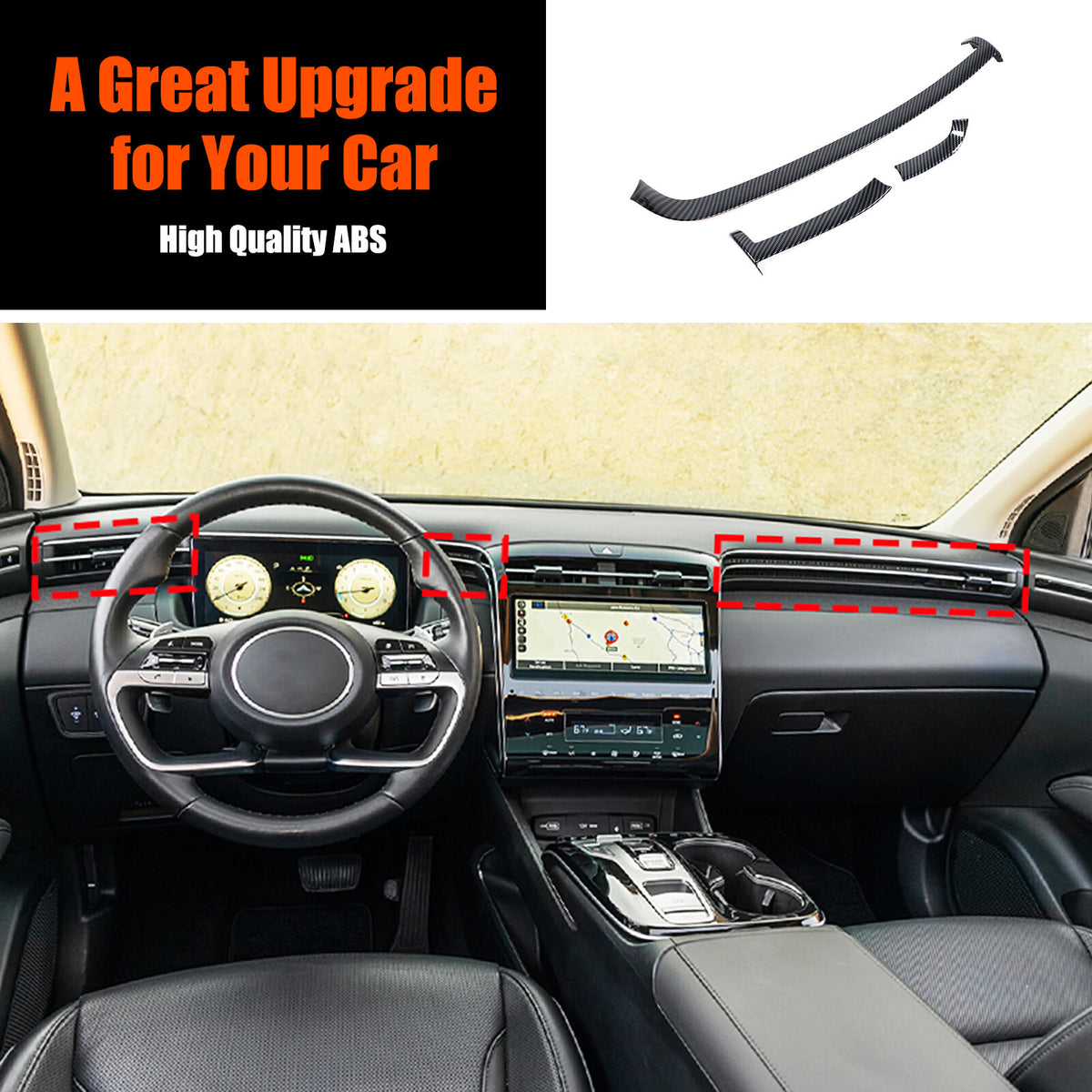Interior Dashboard Center Console Air Vent Trim Cover For Hyundai Santa Cruz 22+ 2