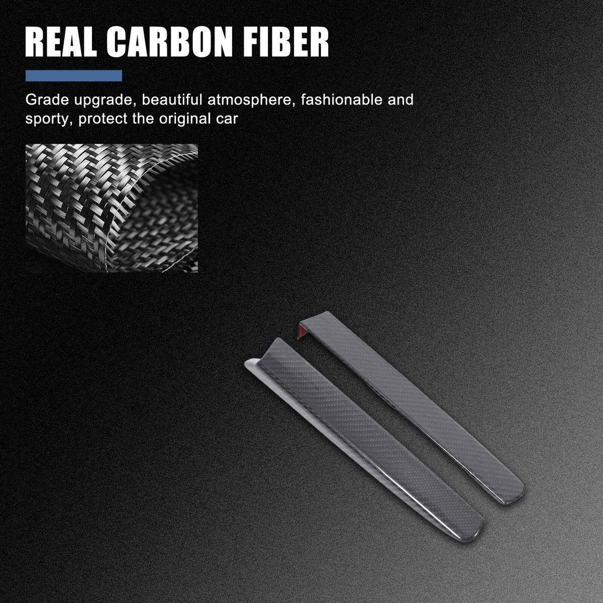Real Carbon Fiber Side Air Outlet Upper Emblem Panel Trim For Corvette C6 05-13 19