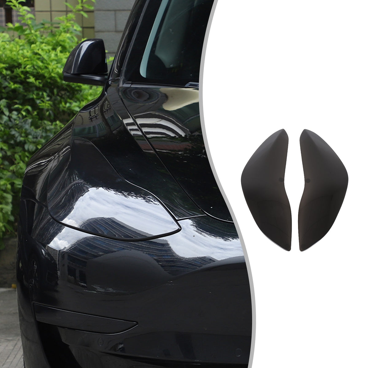 Transparent Gray Smoked Front Headlight Trim Cover For Tesla Model 3/Y 17-22 US 23