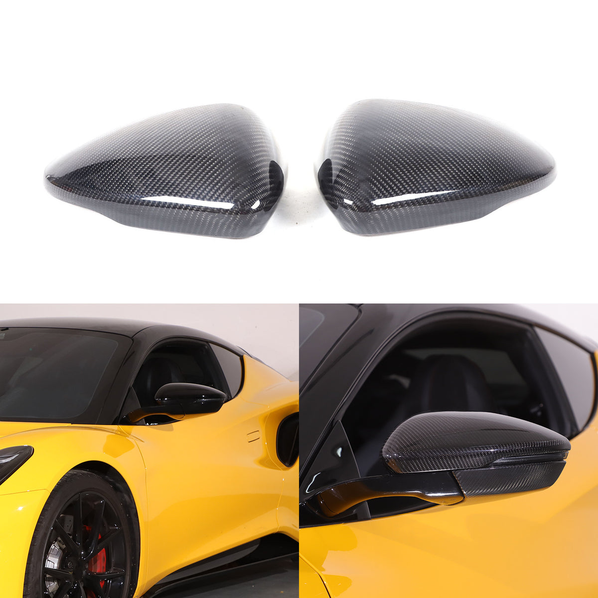 Real Carbon fiber Side Rear Mirror Cover Caps For Lotus EMIRA 2021-25 15