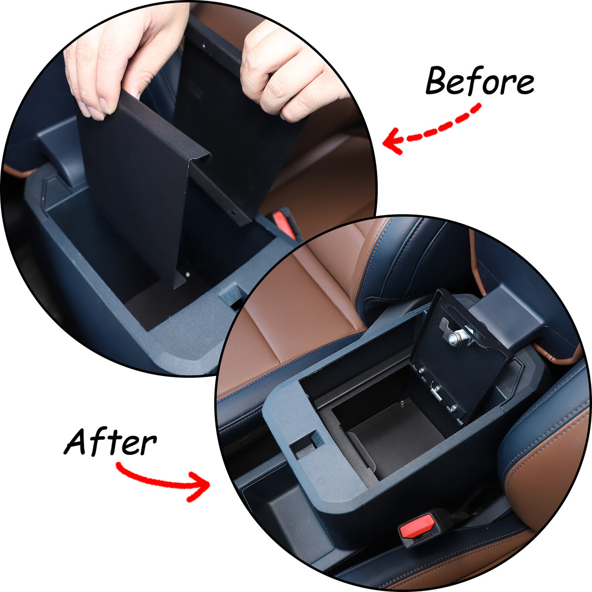 Interior Console Lock Security Storage Vault Safe Box For Ford Maverick 2022 17