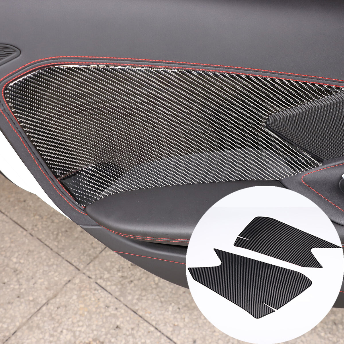 Carbon fiber Interior Door Large Panel Sticker Trim For Corvette C8 2020-2026 US 3