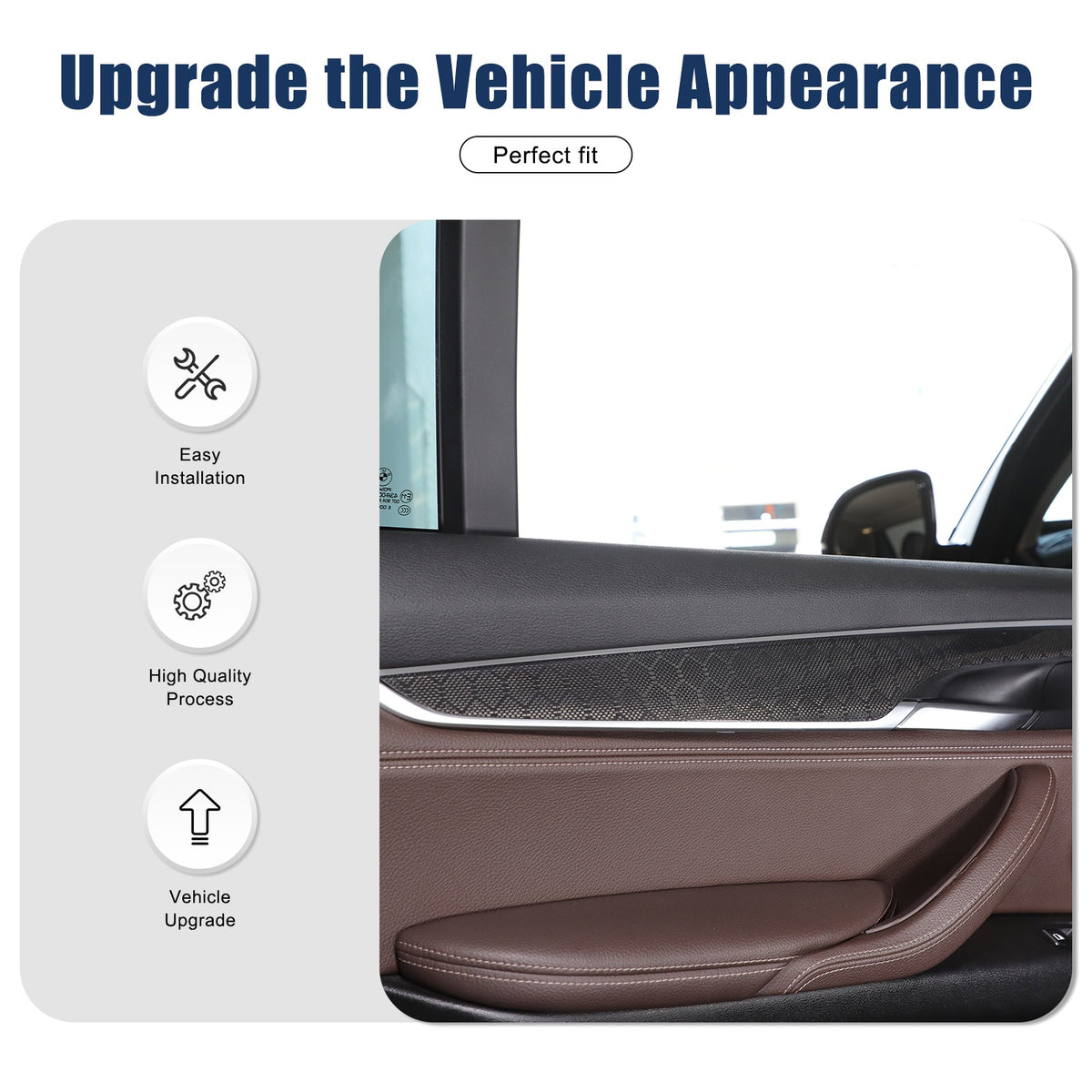 Hondycomb Carbon Fiber Interior Door Panel Trim Cover For BMW X5 X6 F15 F16 14+ 6