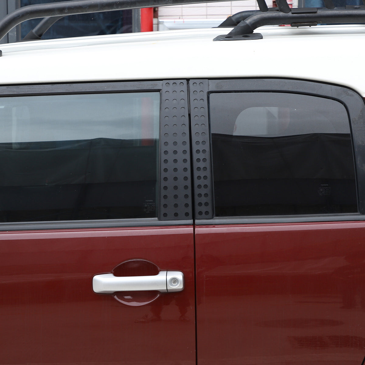Black Aluminum Alloy Window Center Pillar Trim Panel For Toyota FJ Cruiser 07-21 23