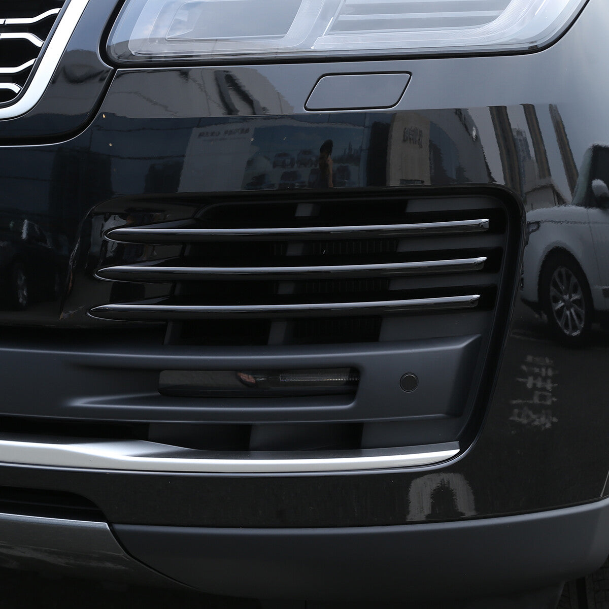 Gloss Black Front Grille Bumper Body Trim Kit For LR Range Rover Vogue HSE 18-22 9