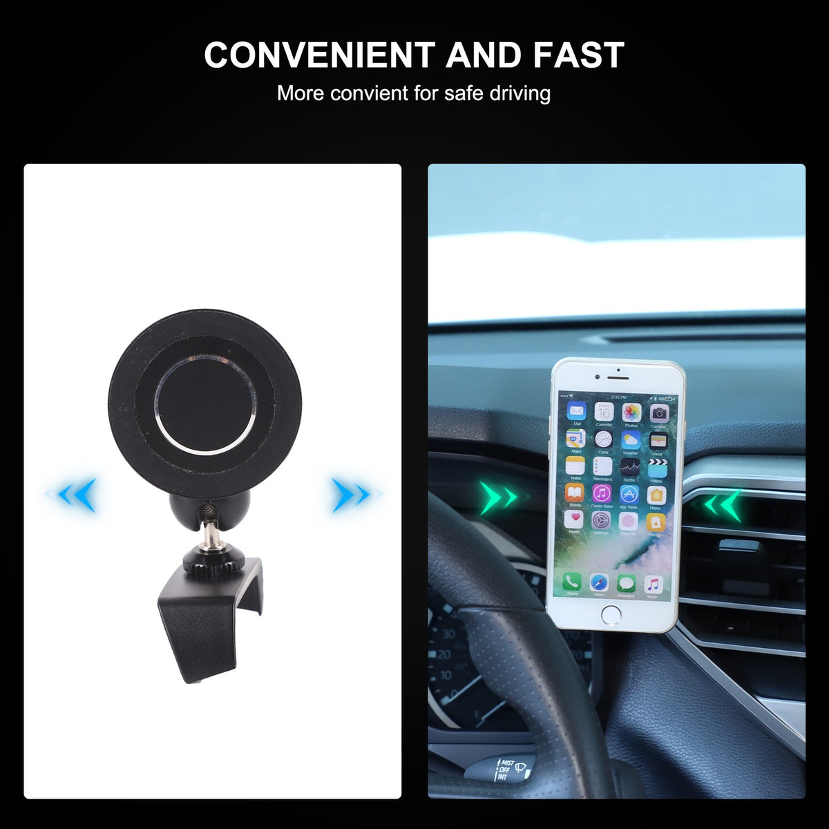 Magnetic Dashboard Right Side Phone Mount Bracket For Toyota Tundra 2022+ US 5