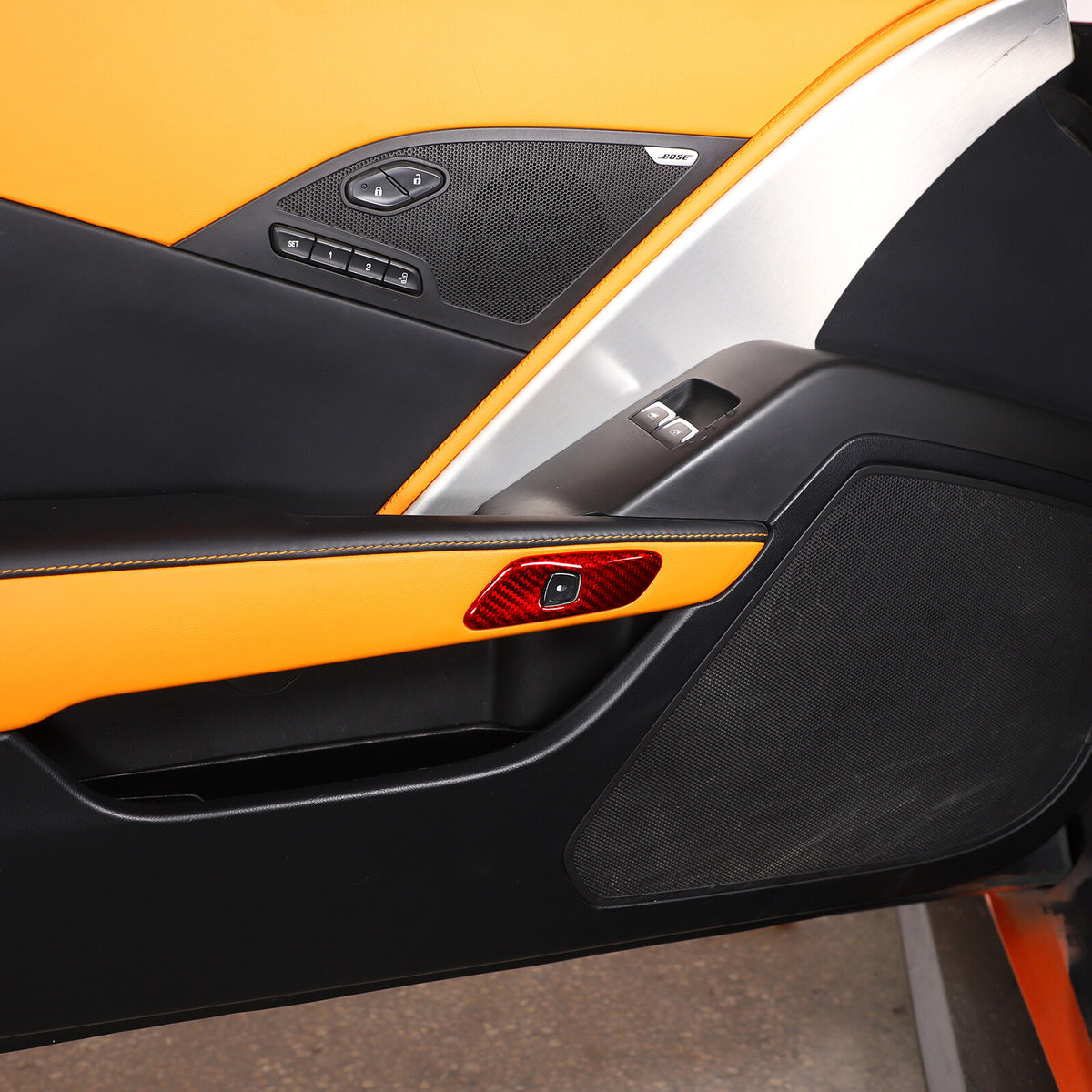Red Real Carbon Fiber Interior Center Full Trim Set Kit For Corvette C7 2014-19 - Variants 1-5 55
