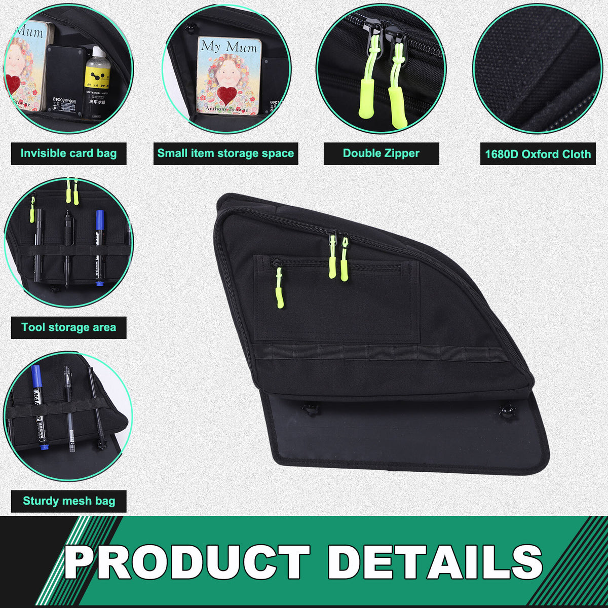 Car Trunk Right Side Window Storage Bag Tool Bag For Volkswagen Touareg 2011-18 9