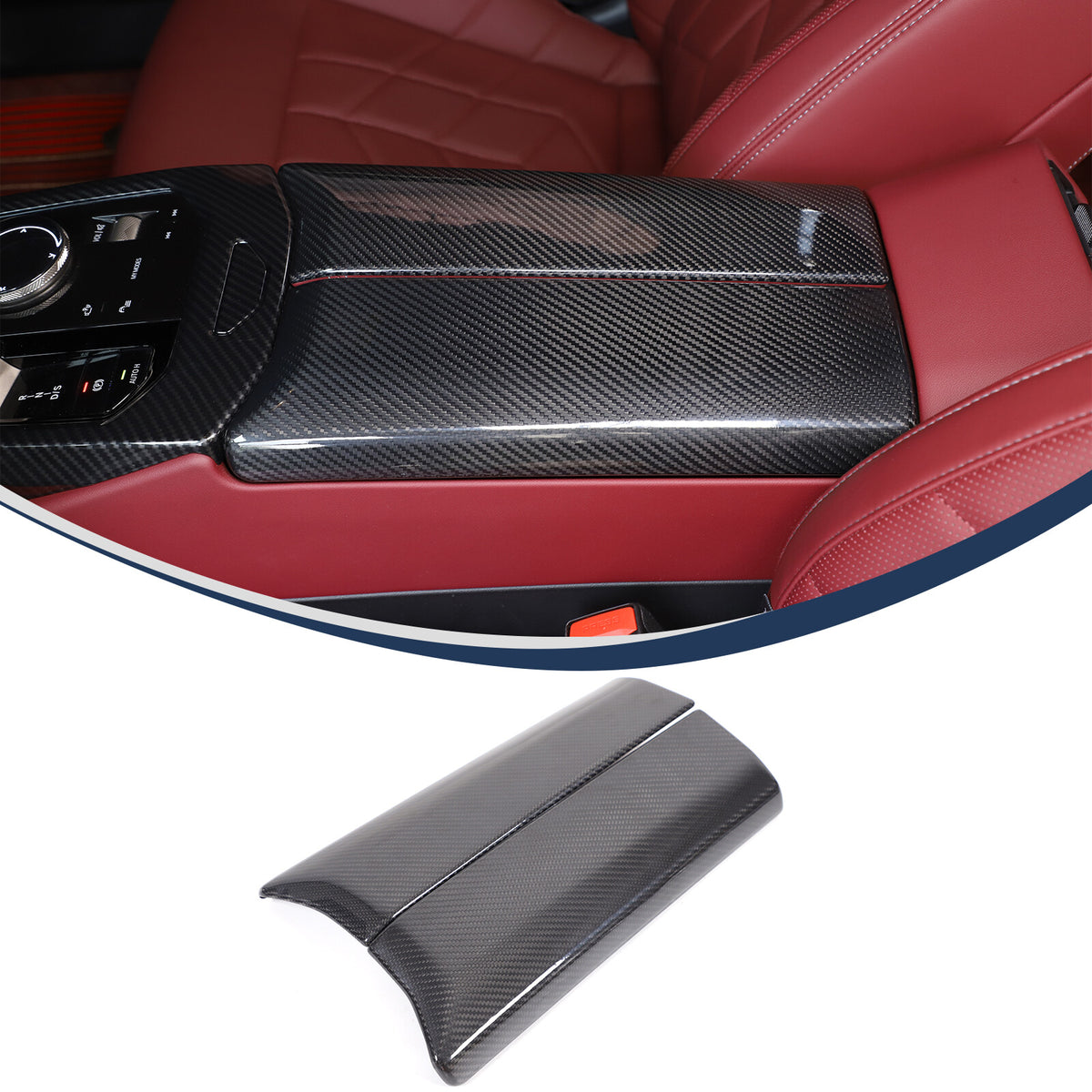 Real Carbon Fiber Center Console Armrest Box Cover Trim For BMW 5 Series G60 24+ 4