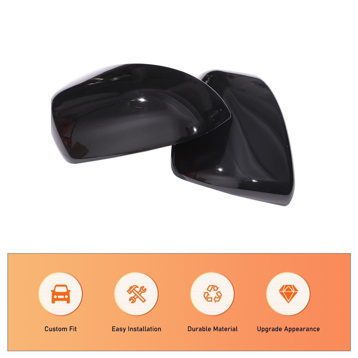 Glossy Black Exterior Door Handle Side Mirror Trim Set For Nissan 370Z Z34 09-20 15