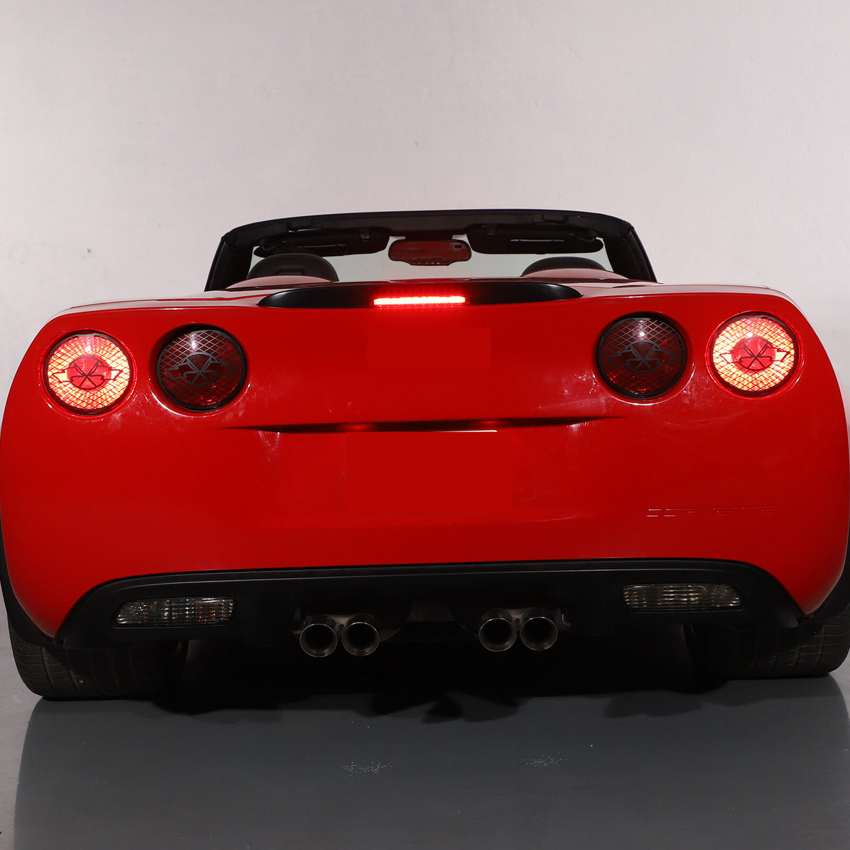 Black Stainless Steel Tail Light Trim Grills for Corvette C6 GS/Z0 /ZR1 05-13 US 12