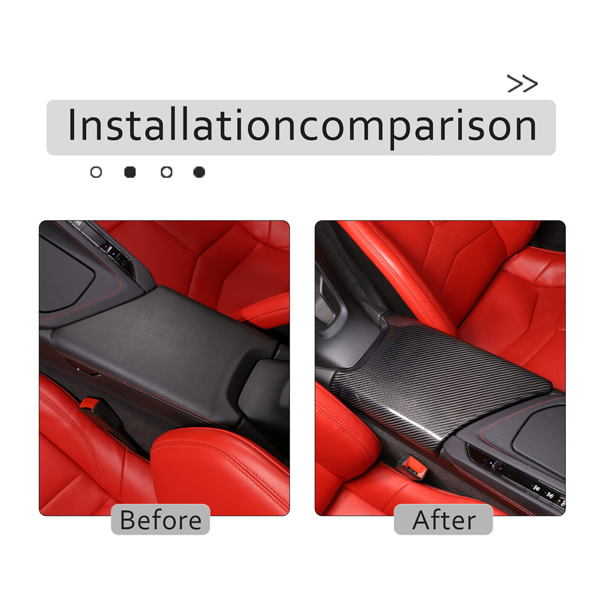 Real Carbon Fiber Center Console Armrest Box Cover Trim For Corvette C8 2020-26 11