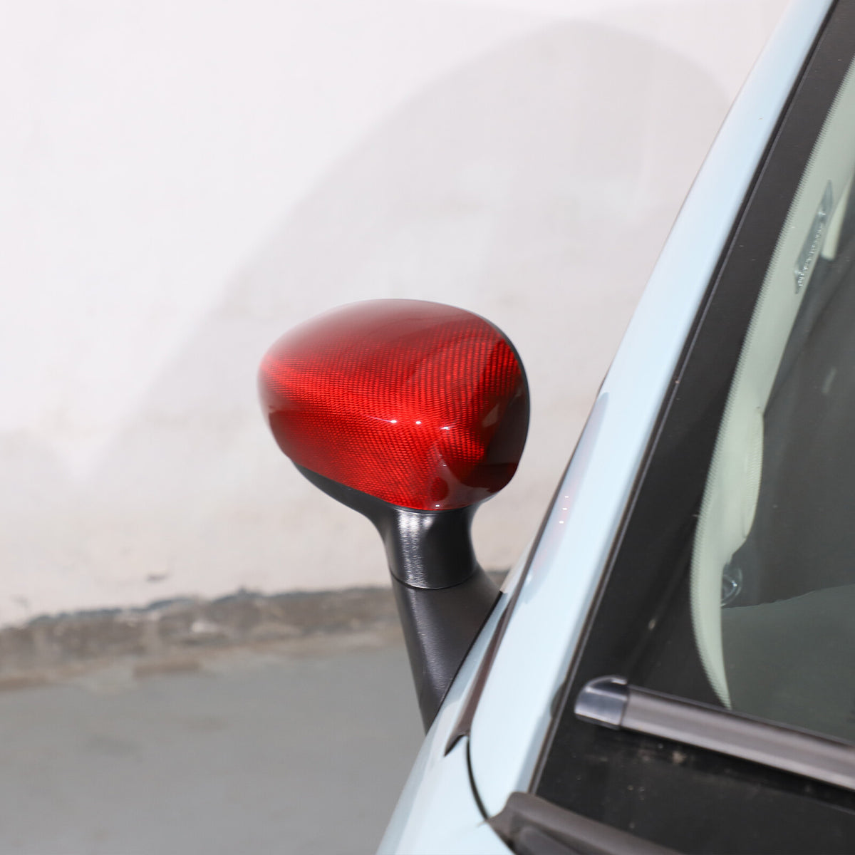 Red Carbon Fiber Exterior Side Rear Mirror Trim For Fiat 500 Abarth 595 2010+ 3